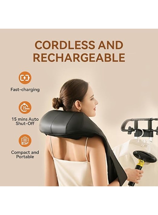 Cordless Neck and Shoulder Massager with Heat – Rechargeable Shiatsu Deep Tissue Scarf-Style Massager for Neck, Back & Shoulder Comfort - Image 5