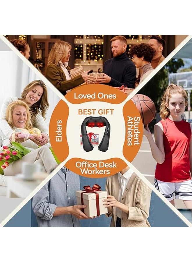 Cordless Neck and Shoulder Massager with Heat – Rechargeable Shiatsu Deep Tissue Scarf-Style Massager for Neck, Back & Shoulder Comfort - Image 2