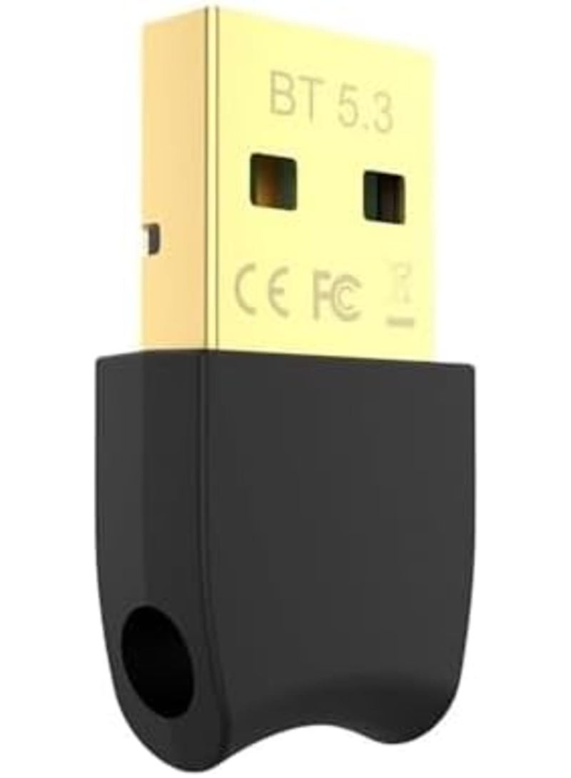 Luckam محول USB بلوتوث 5.3 لجهاز الكمبيوتر المحمول، دونجل لاسلكي صغير مع مدى ممتد يصل إلى 20م، ناقل صوتي يدعم ويندوز 11 10 8.1 للفأرة وسماعة الرأس ومكبر الصوت في المكتب - Image 1