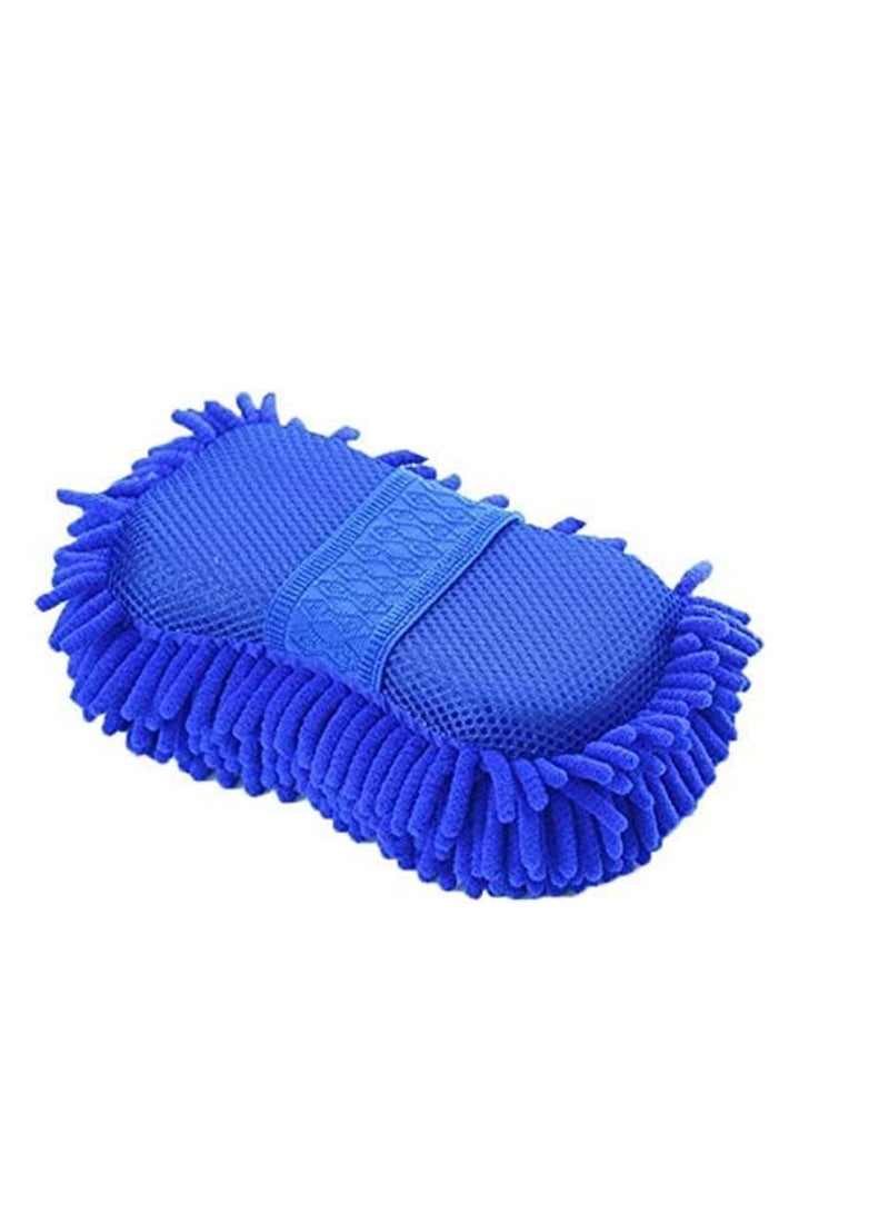 general Large chenille car cleaning block for car Cleaning sponge block Car cleaning sponge Coral fleece car washing sponge (blue) - Image 1