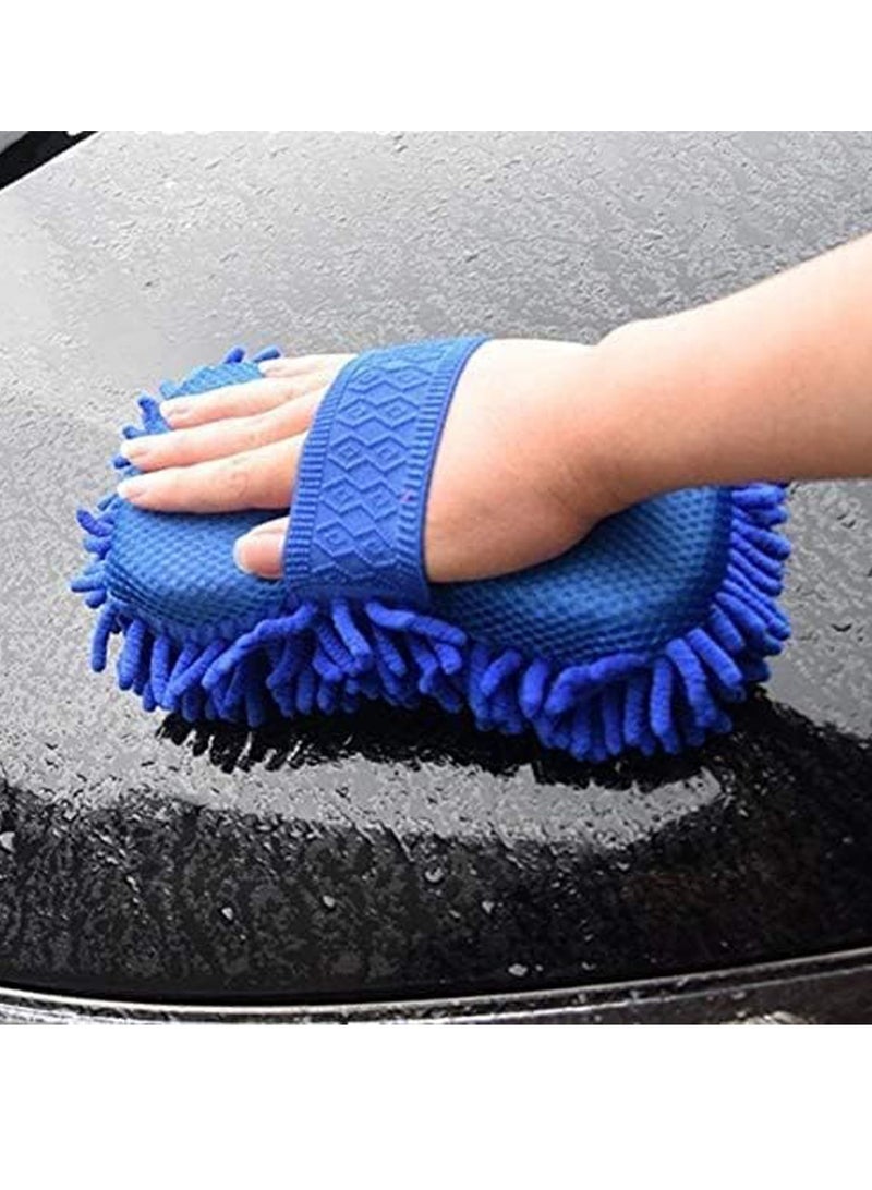 general Large chenille car cleaning block for car Cleaning sponge block Car cleaning sponge Coral fleece car washing sponge (blue) - Image 4