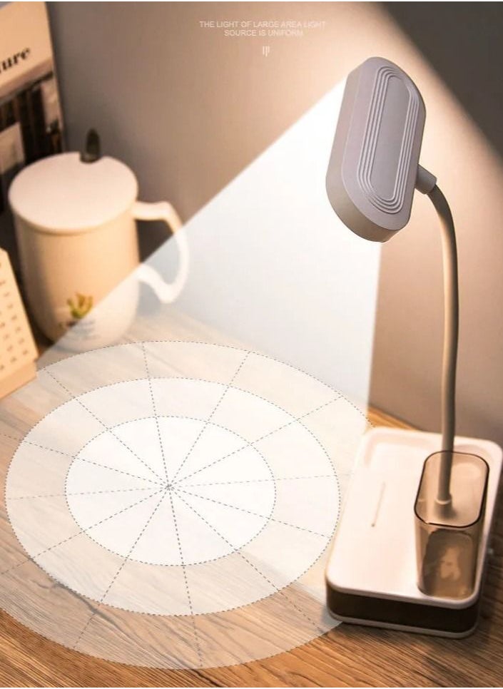 fashionhome Multifunctional Rechargeable LED Desk Lamp And Pen Holder White  - Image 4