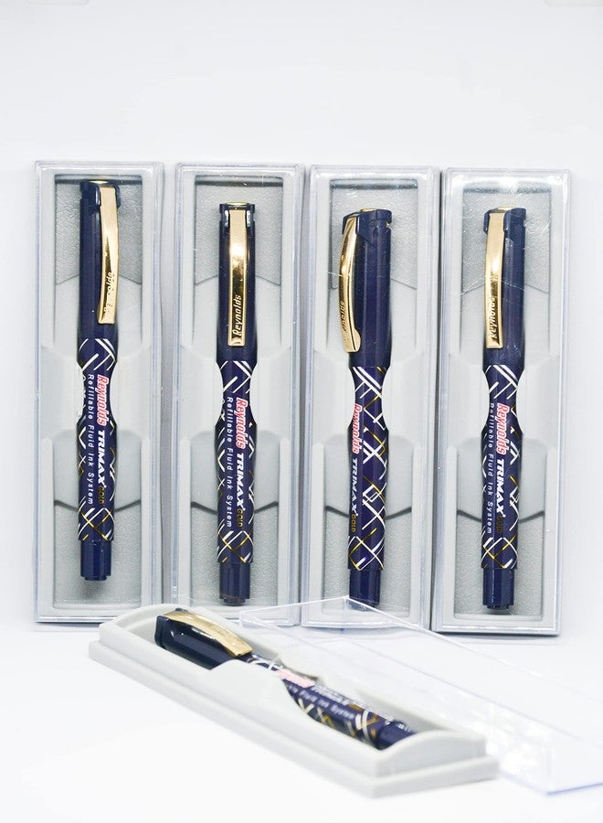 Reynolds Trimax Gold 0.5mm Needle Point Liquid Gel Pens - Pack of 5 (Blue) - Image 1