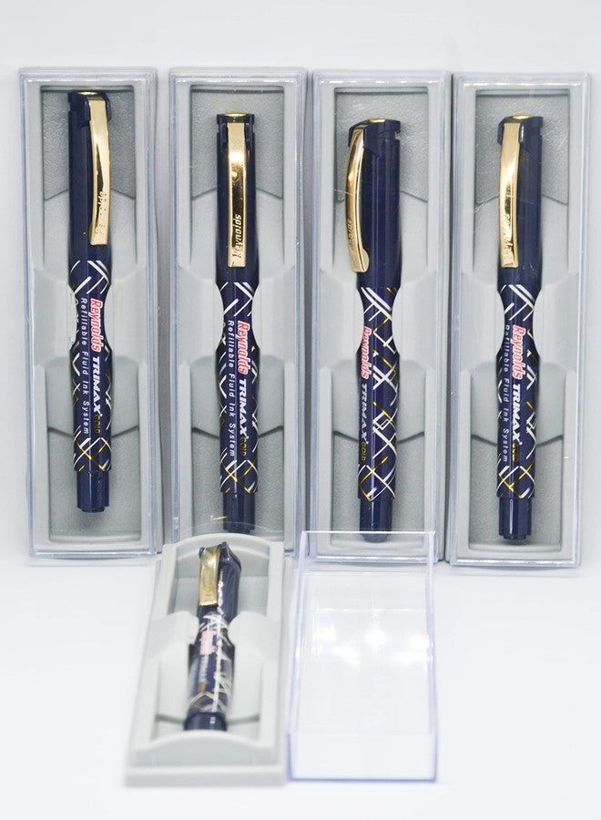 Reynolds Trimax Gold 0.5mm Needle Point Liquid Gel Pens - Pack of 5 (Blue) - Image 2