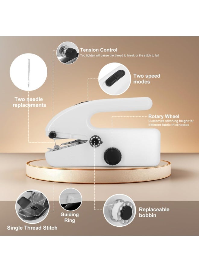 TDAO Handheld Sewing Machine for Beginners, Portable Mini Sewing Machine with Two Speed Modes, Easy to Operate and Fast Stitch Suitable for Clothes, Fabrics and Quick Home Repairs - Image 2