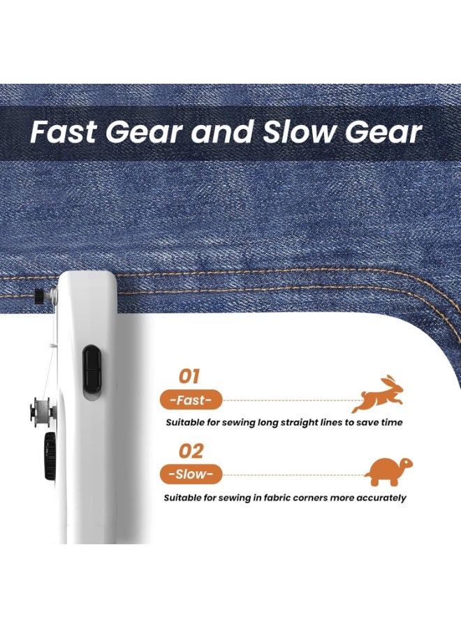 TDAO Handheld Sewing Machine for Beginners, Portable Mini Sewing Machine with Two Speed Modes, Easy to Operate and Fast Stitch Suitable for Clothes, Fabrics and Quick Home Repairs - Image 3