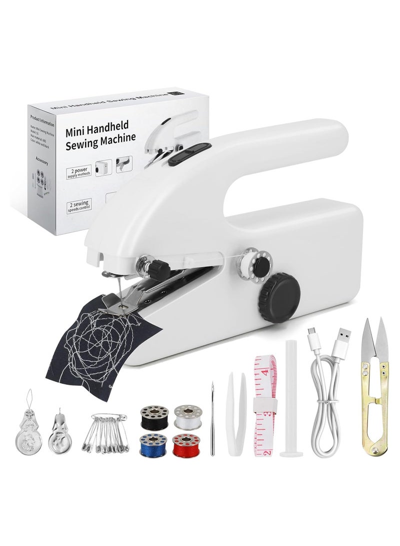 TDAO Handheld Sewing Machine for Beginners, Portable Mini Sewing Machine with Two Speed Modes, Easy to Operate and Fast Stitch Suitable for Clothes, Fabrics and Quick Home Repairs - Image 1
