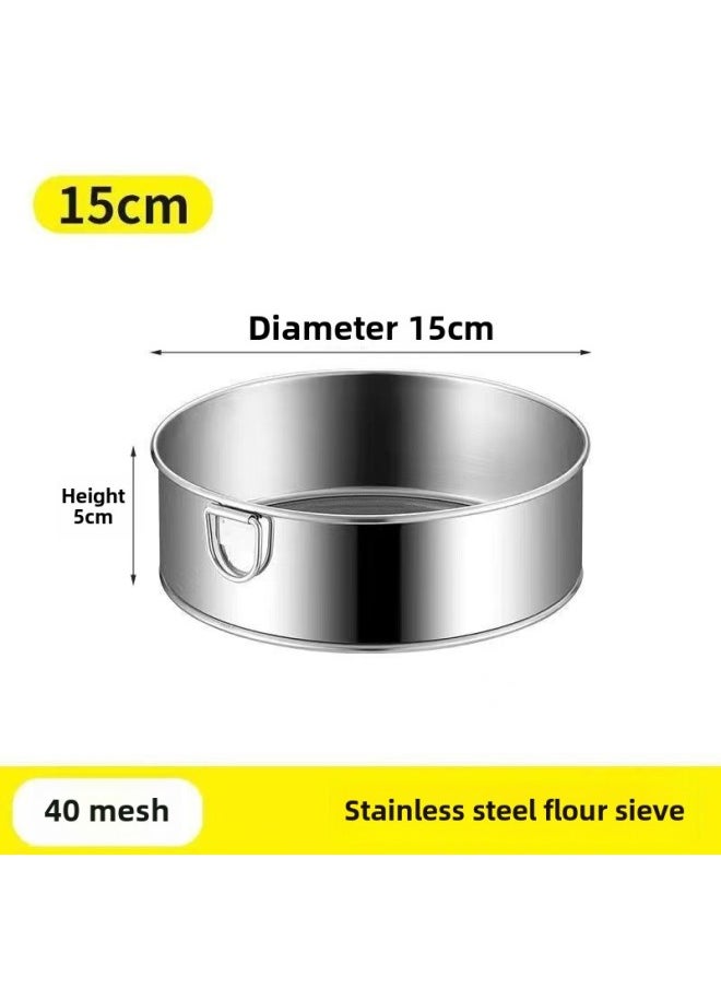 Generic - Powder Sieve Flour Sieve Filter Mesh Screen Baking Tools Handheld 40-60 Mesh Powder Superfine Household Stainless Steel Screen Mesh-Specifications:40 Mesh [screening Block Of Flour/fine Multigrain Powder] High 4.9cm-Color:Regular Thin Section-30cm [extra Large Size] Without Ears - Image 1