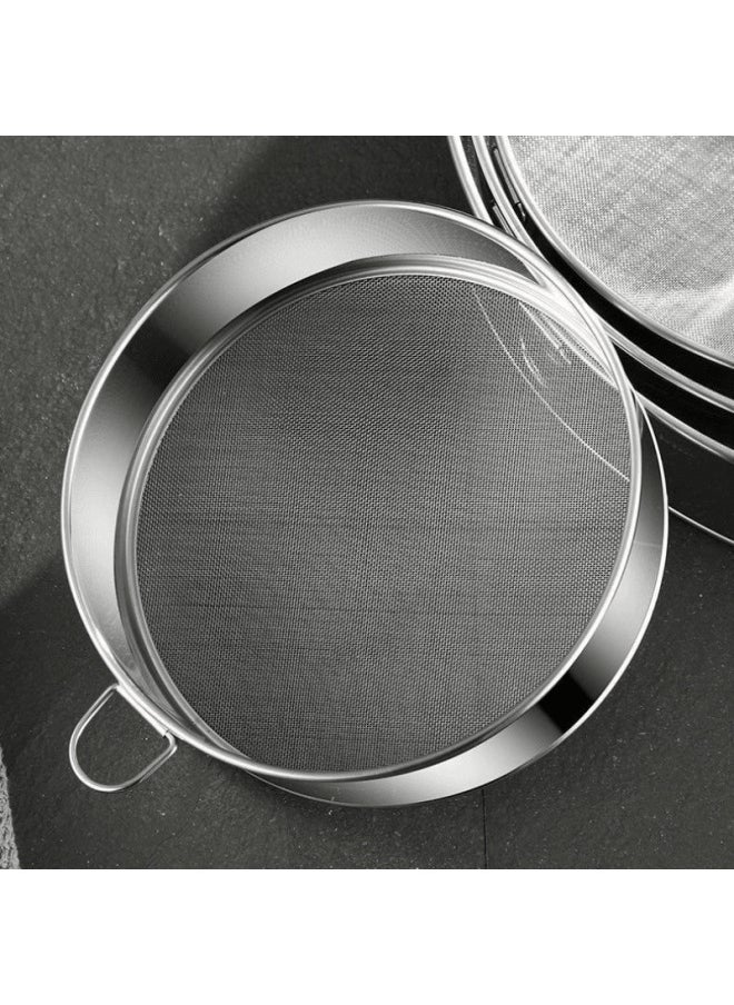 Generic - Powder Sieve Flour Sieve Filter Mesh Screen Baking Tools Handheld 40-60 Mesh Powder Superfine Household Stainless Steel Screen Mesh-Specifications:40 Mesh [screening Block Of Flour/fine Multigrain Powder] High 4.9cm-Color:Regular Thin Section-30cm [extra Large Size] Without Ears - Image 1