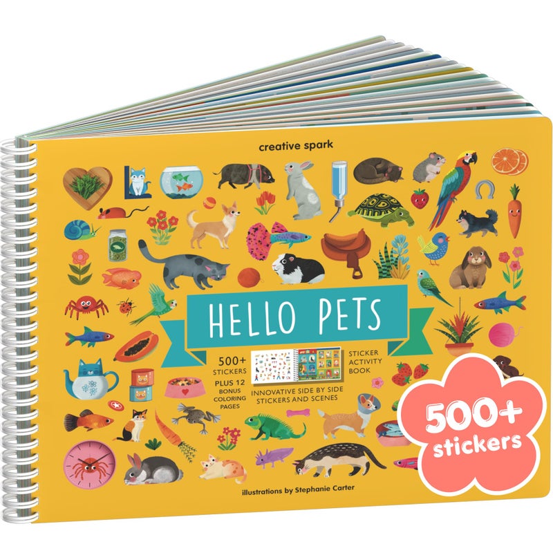 CUPKIN Pet Animals 500 Kids Sticker Book by Cupkin Toddler Airplane Travel Activity Coloring and Sticker Book Road Trip Essentials 12 Coloring Pages 12 Scenes for Ages 28 Years - Image 2