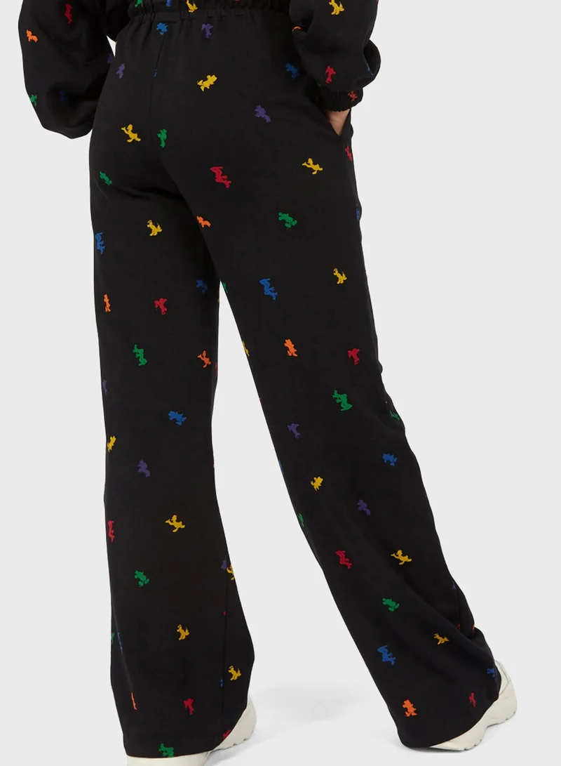 SP Characters Printed Flared Bottom Sweatpants