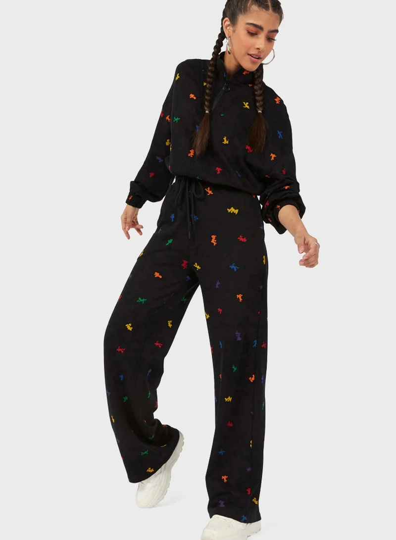 SP Characters Printed Flared Bottom Sweatpants