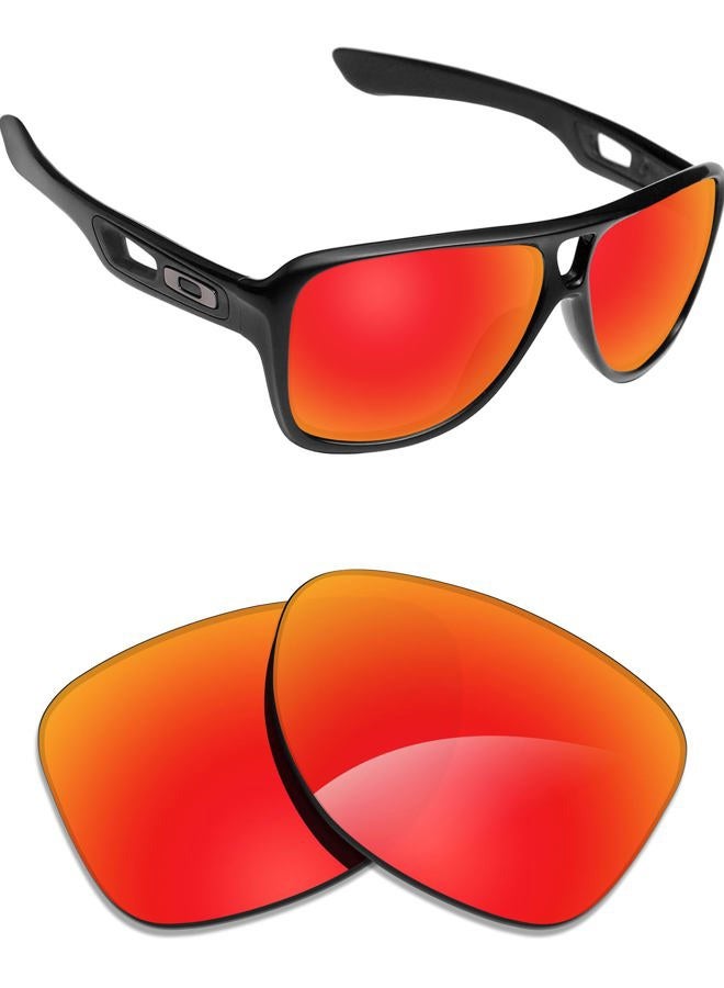 Alphax Polarized Replacement Lenses for Oakley Dispatch 2 OO9150 Sunglasses- Options, Fire Red Mirrored - Image 1