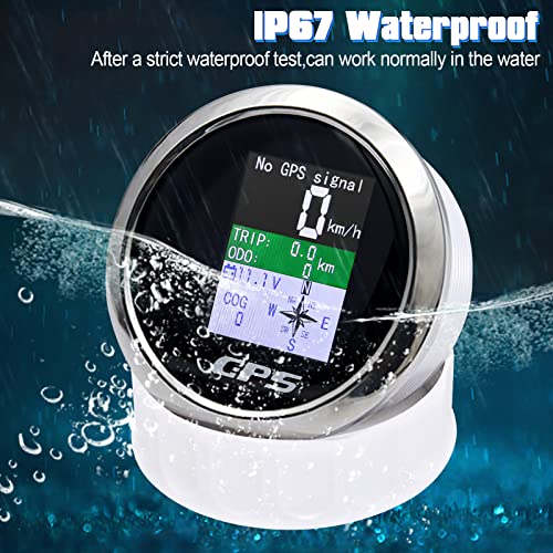 MAIMEIMI GPS Speedometer 3-3/8" 85mm Boat GPS Speedometer Odometer Waterproof Black Antenna TFT Screen Digital MPH Knots Km/h for Boat Marine 9-32V Car - Image 5