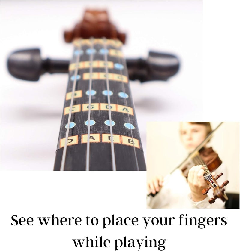 FFG NOTE THE DIFFERENCE Fantastic Finger Guide for Violins Kids/Adult Beginner | Stringed Musical Instruments | Fingerboard and Fretboard Stickers for Learning All Notes | Play or Fiddle (1/4) - Image 5