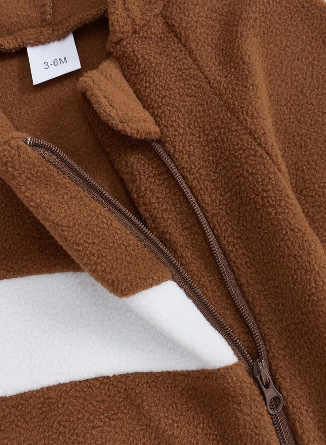 Socutebabe Newborn Baby Football Outfit Football Long Sleeve Romper Jumpsuit One Piece Hooded Bodysuit Fall Clothes 0-18M (Brown, 0-3 Months) - Image 5