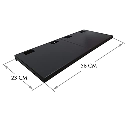 D&V ENGINEERING - Creative in innovation D&V Engineering Multipurpose Metal Wall Mount Shelf for Set Top Box, Wi-Fi Router, DVD Player, Gaming Console | Universal Wide Storage Tray 22”x9” | Heavy Duty TV Accessories Organizer | Black - Image 3