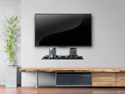 D&V ENGINEERING - Creative in innovation D&V Engineering Multipurpose Metal Wall Mount Shelf for Set Top Box, Wi-Fi Router, DVD Player, Gaming Console | Universal Wide Storage Tray 22”x9” | Heavy Duty TV Accessories Organizer | Black - Image 5