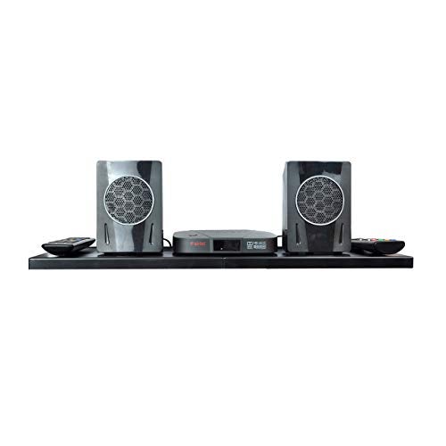 D&V ENGINEERING - Creative in innovation D&V Engineering Multipurpose Metal Wall Mount Shelf for Set Top Box, Wi-Fi Router, DVD Player, Gaming Console | Universal Wide Storage Tray 22”x9” | Heavy Duty TV Accessories Organizer | Black - Image 1