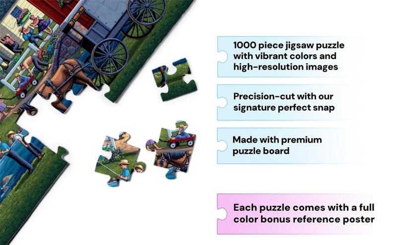 Buffalo Games - Dowdle - Amish Country - 1000 Piece Jigsaw Puzzle for Adults -Challenging Puzzle Perfect for Game Nights - Finished Size is 26.75 x 19.75 - Image 5