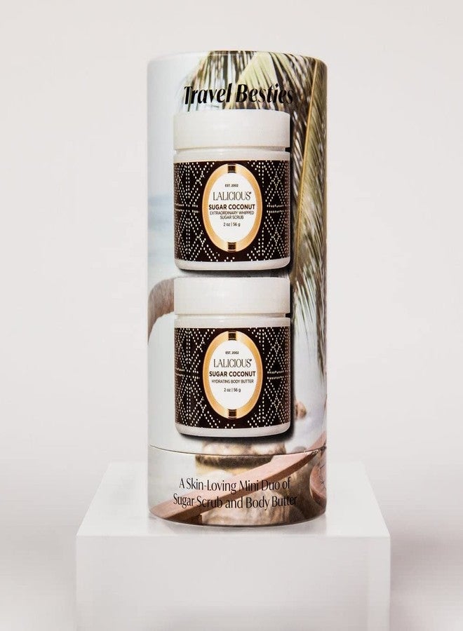 LaLicious Sugar Coconut Travel Besties Set - 2-Piece Gift Set Includes Travel-Size Whipped Sugar Scrub & Hydrating Body Butter - Moisturize, Hydrate & Nourish Skin - Image 2