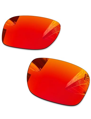 Combine8 2 Pairs Ploarized Replacement Lenses for Oakley Holbrook OO9102/Holbrook Mix OO9384/Holbrook Asian Fit (AF) OO9244 Sunglass - Black + Fire Red - Image 3