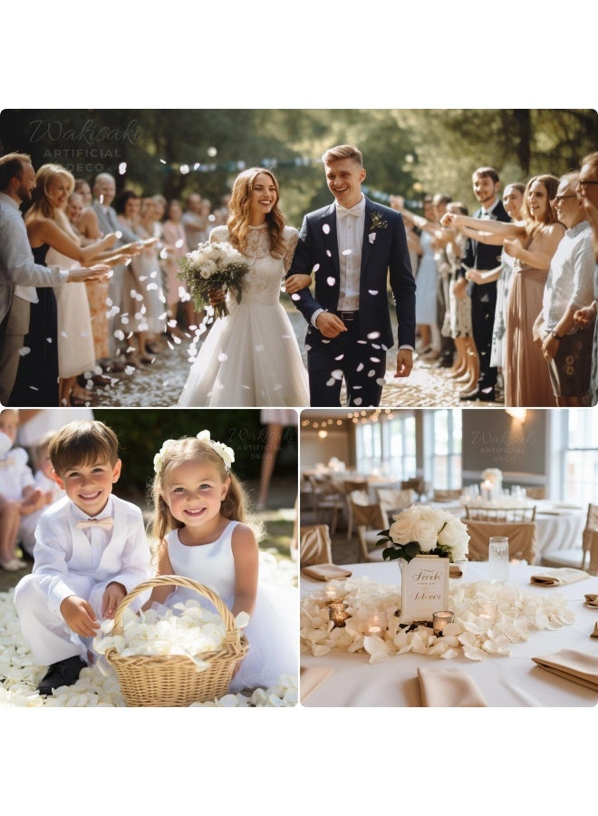 WAKISAKI PreSeparated Scented Artificial Silk White Rose Petals for Romantic Night Wedding Flower Girl Event Party Valentines Day Decoration Ivory White1000 pcs - Image 4