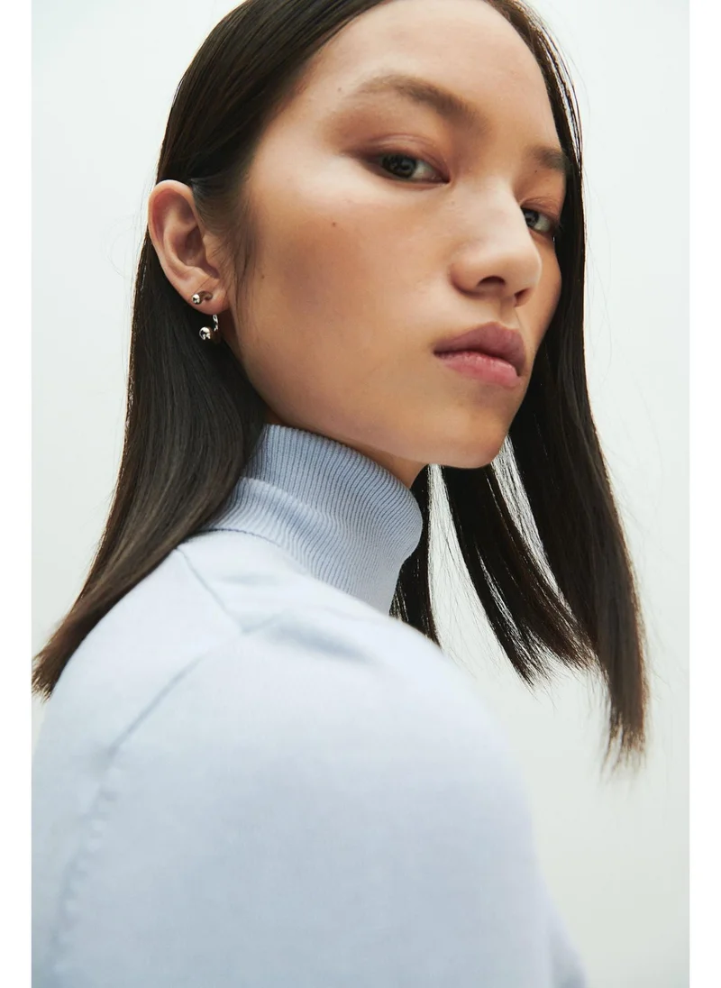 H&M Fine-knit polo-neck top