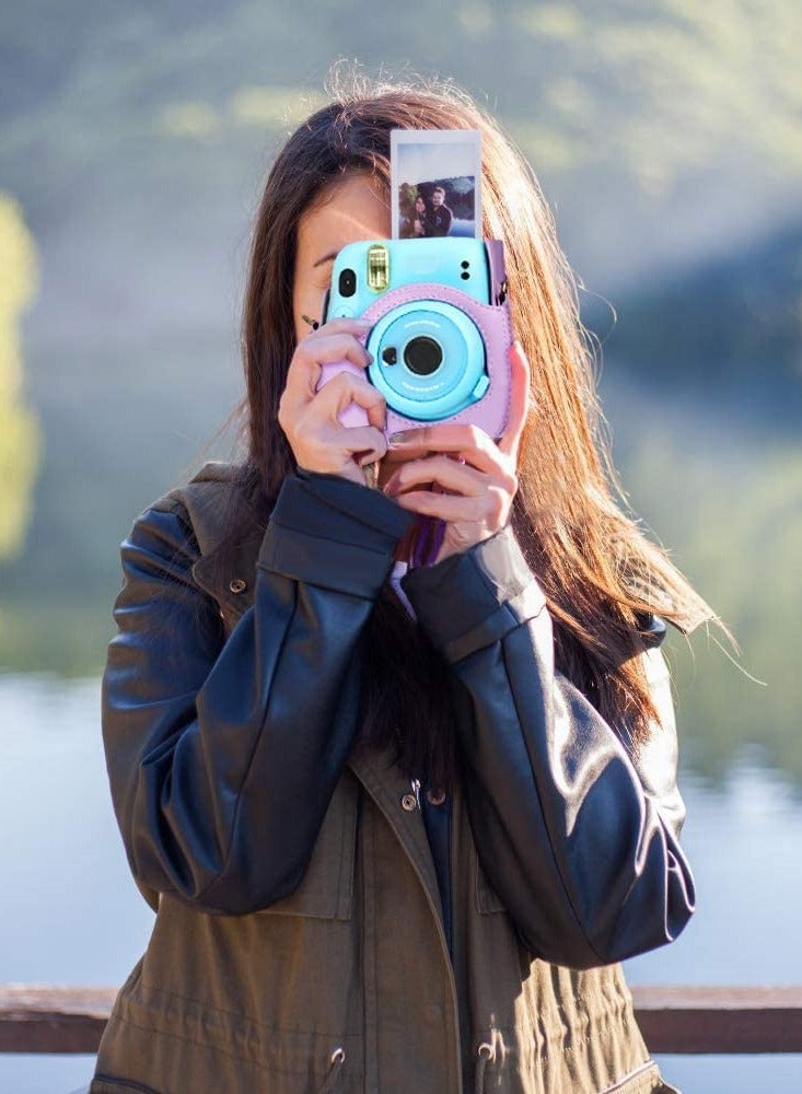 SYOSI Protective and Portable Case Compatible with Fujifilm for Instax Mini 11 Instant Camera, PU Leather Bag with Pocket and Adjustable Shoulder Strap (Lilac Purple), lilac purple, Pack Strap - Image 5