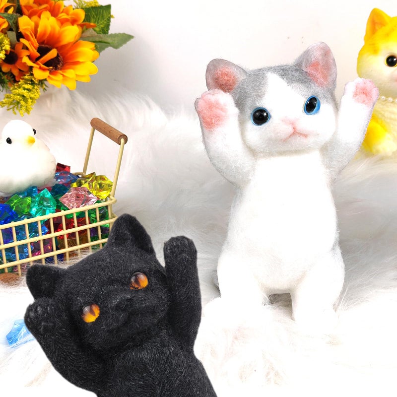 QOUXZ Big Hand Painted Cat Squishy Toysï¼ŒLarge Cute Ultra Soft Kitty Squeeze Fidget Toys for Stress Relief ,Kawaii Squishies Sticky Animal Toys for Adults Kids,Decompression Sensory Balls Toys for Autism - Image 5