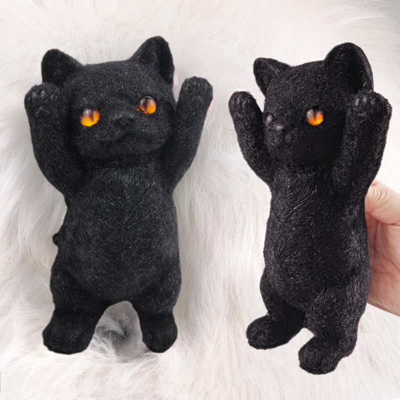QOUXZ Big Hand Painted Cat Squishy Toysï¼ŒLarge Cute Ultra Soft Kitty Squeeze Fidget Toys for Stress Relief ,Kawaii Squishies Sticky Animal Toys for Adults Kids,Decompression Sensory Balls Toys for Autism - Image 1