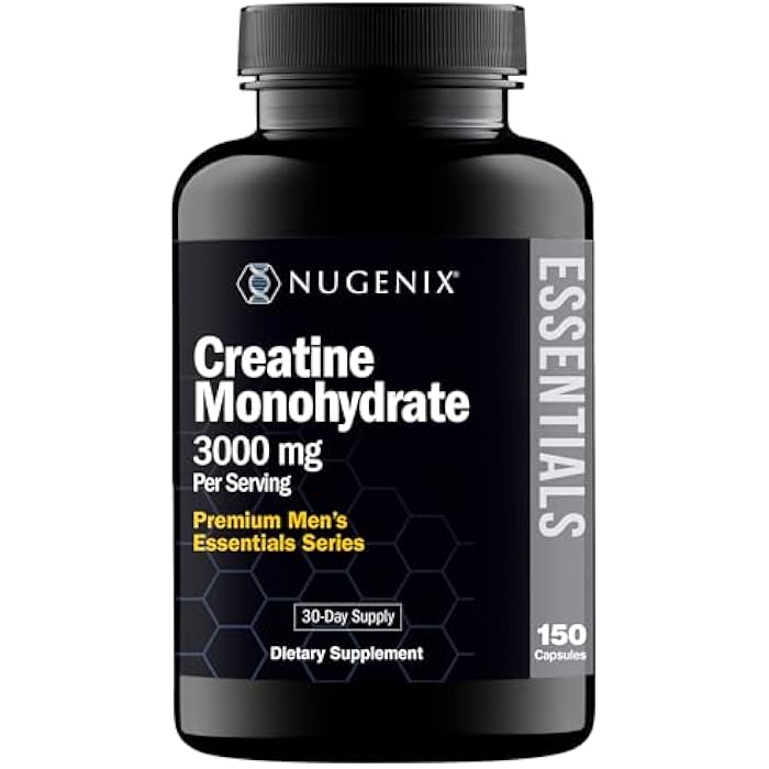 Nugenix Essentials Premium Creatine Monohydrate Pills Supplement, 3000mg, 150 Capsules - Image 1