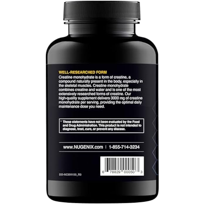 Nugenix Essentials Premium Creatine Monohydrate Pills Supplement, 3000mg, 150 Capsules - Image 3