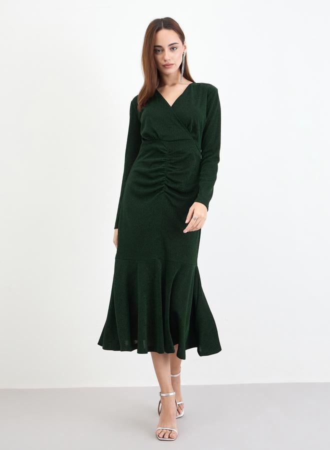 ستايلي فستان ميدي بحافة بتصميم ذيل السمكة - Image 2