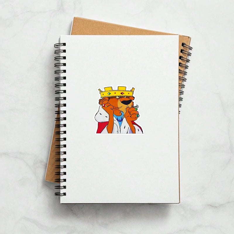 3 Inch Multicolor Retro Lion Vinyl Sticker With Crown And Rings For Laptop Water Bottle Phone Notebook Decor - Image 3