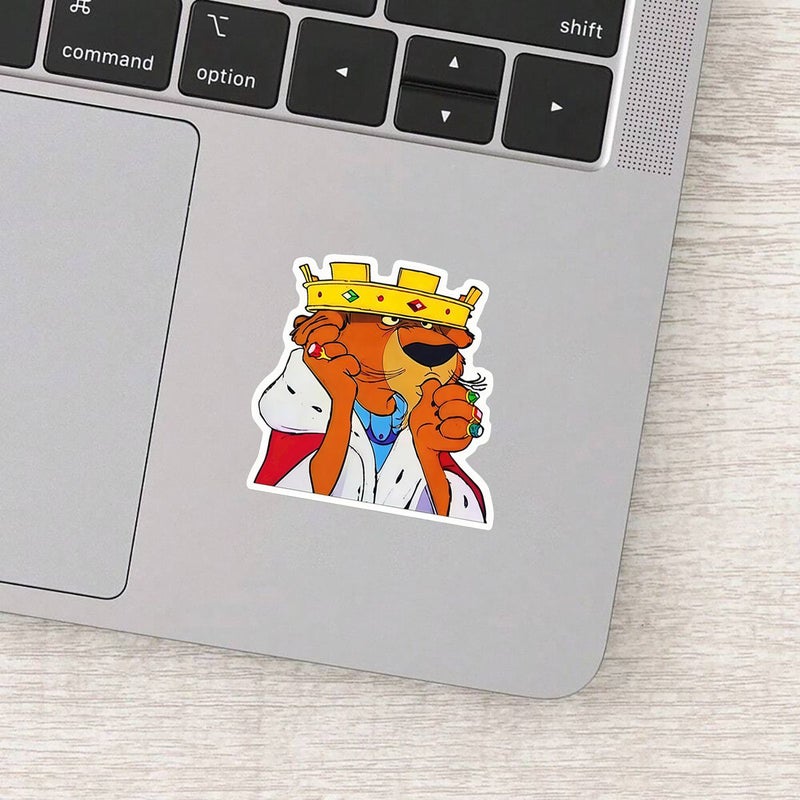 3 Inch Multicolor Retro Lion Vinyl Sticker With Crown And Rings For Laptop Water Bottle Phone Notebook Decor - Image 4
