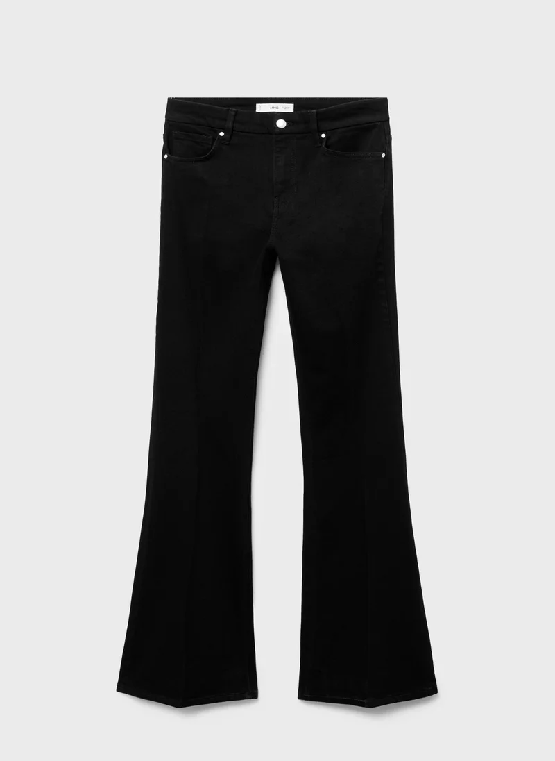 مانجو جينز بنفسجي واسع بخصر مرتفع