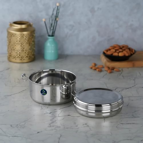 WIAA Stainless Steel Lunch Box 450ml Leak Proof Airtight | Food Container with Locking Clip | Portable Reusable Steel Tiffin for Office Lunch, School Kids, Travel Snacks | Pack of 1 - Image 2