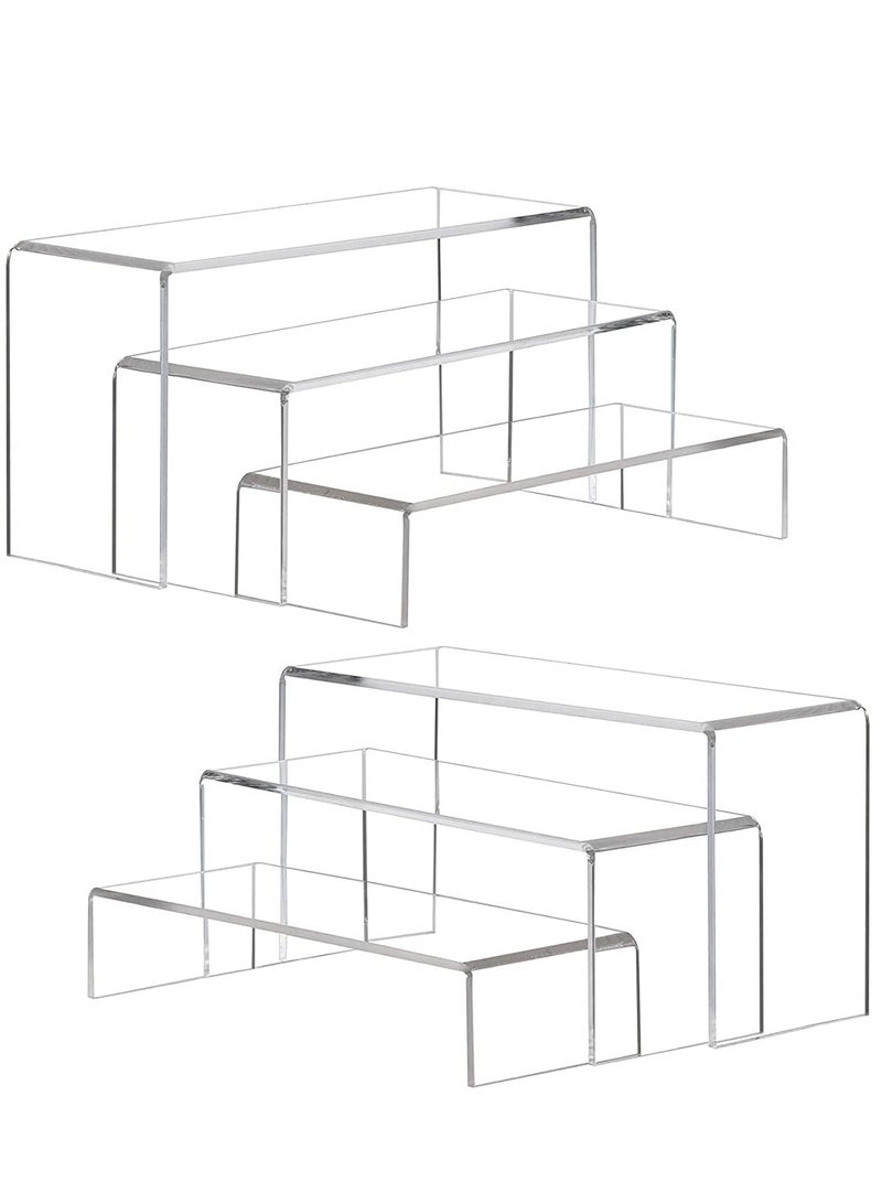 Raxoom 6 pcs Rectangular shape Clear Acrylic Showcase Collectibles Display Stands display riser - Image 1