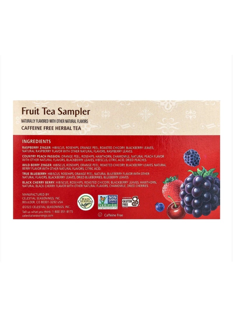 CELESTIAL SEASONINGS Fruit Tea Sampler Caffeine Free 5 Flavors 18 Tea Bags 1.4 oz (40 g)  - Image 2