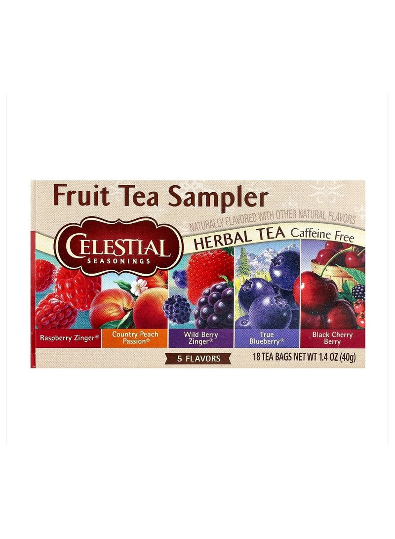 CELESTIAL SEASONINGS Fruit Tea Sampler Caffeine Free 5 Flavors 18 Tea Bags 1.4 oz (40 g)  - Image 1
