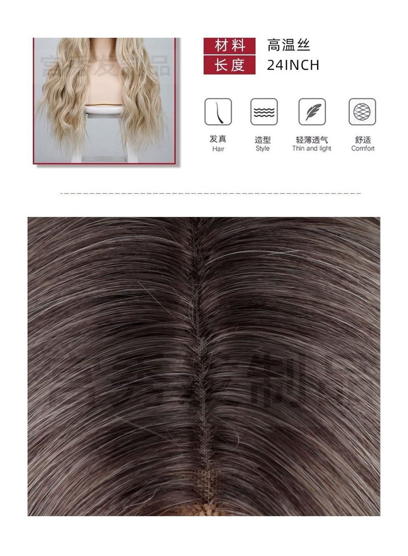 إستيل شعر مستعار أمامي دانتيل صغير للنساء. (أشقر متدرج مموج طويل الجسم 4/60) - Image 5