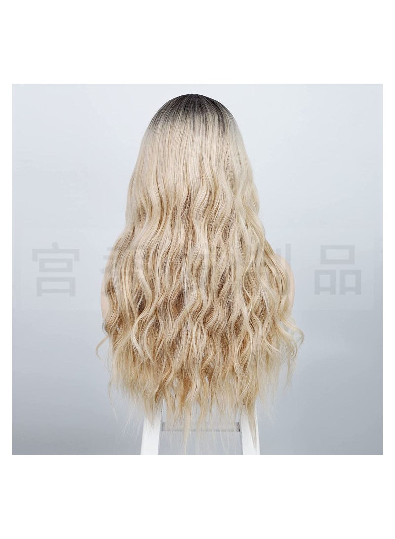 إستيل شعر مستعار أمامي دانتيل صغير للنساء. (أشقر متدرج مموج طويل الجسم 4/60) - Image 3