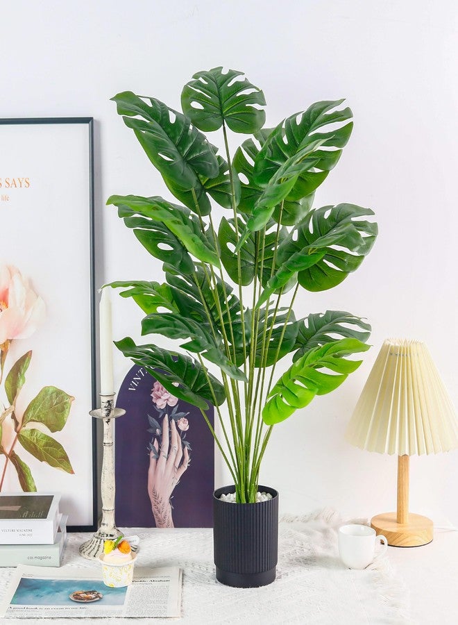 Der Rose 1 Pack Fake Plants Large Artificial Faux Plants Indoor 28’‘ Black - Image 2
