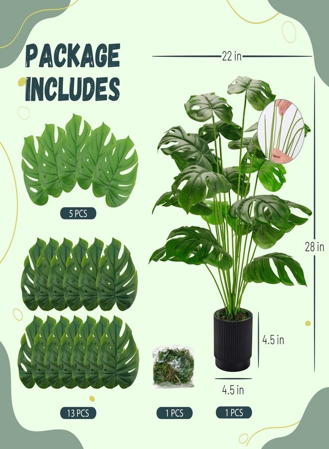 Der Rose 1 Pack Fake Plants Large Artificial Faux Plants Indoor 28’‘ Black - Image 3