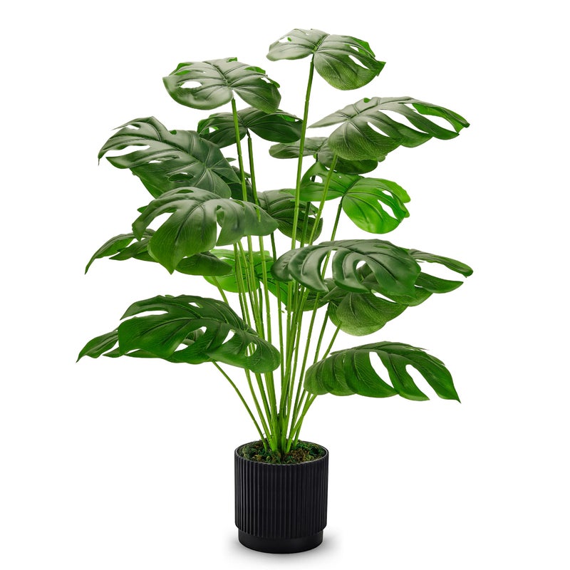 Der Rose 1 Pack Fake Plants Large Artificial Faux Plants Indoor 28’‘ Black - Image 1