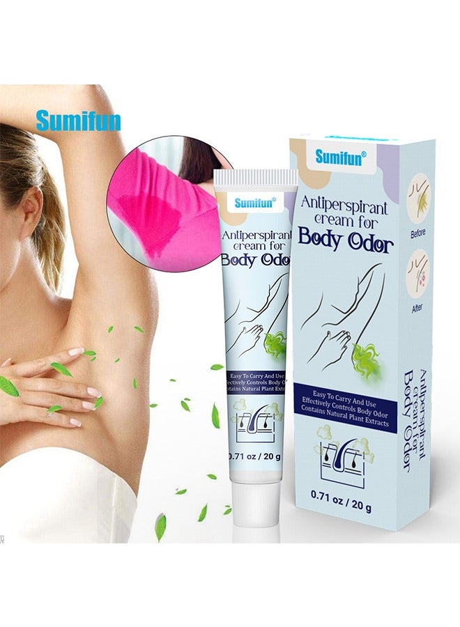 Sumifun Antiperspirant Cream For Body Odor -Remover Underarm Antiperspirant and Deodorant Mild Long Lasting Waterproof Sweatproof Skin Friendly Fresh Effective Underarm Odor Cream to Get Rid of Body Odor 20g - Image 1