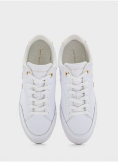 TOMMY HILFIGER Logo Detail Lace Up Low Top Sneakers  - Image 4