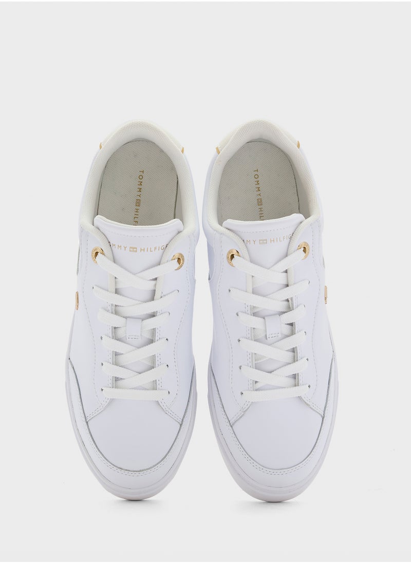 TOMMY HILFIGER Logo Detail Lace Up Low Top Sneakers  - Image 4