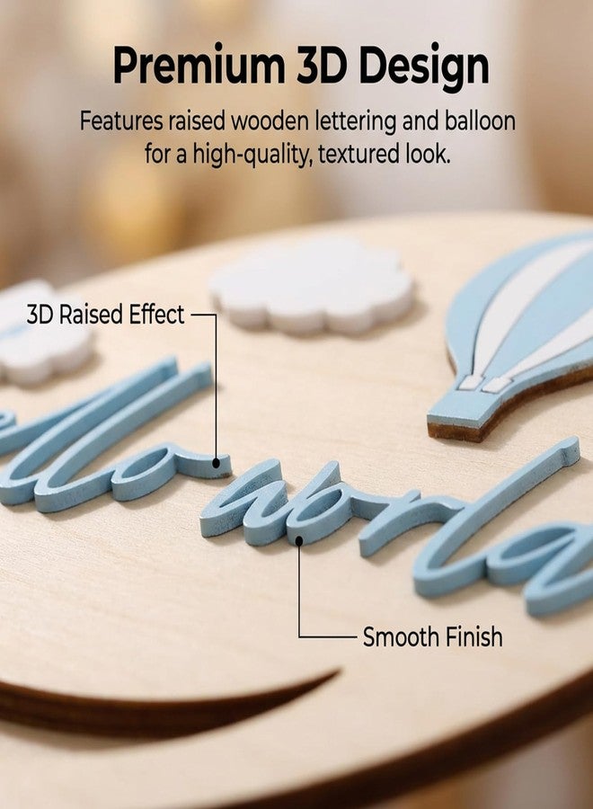 Aeaocvo Baby Announcement Sign, 5.9 Inch Blue Baby Welcome Sign, 3D Birth Announcement Board for Hospital Photo Prop Babys Shower or Gender Reveal Keepsake - Image 3